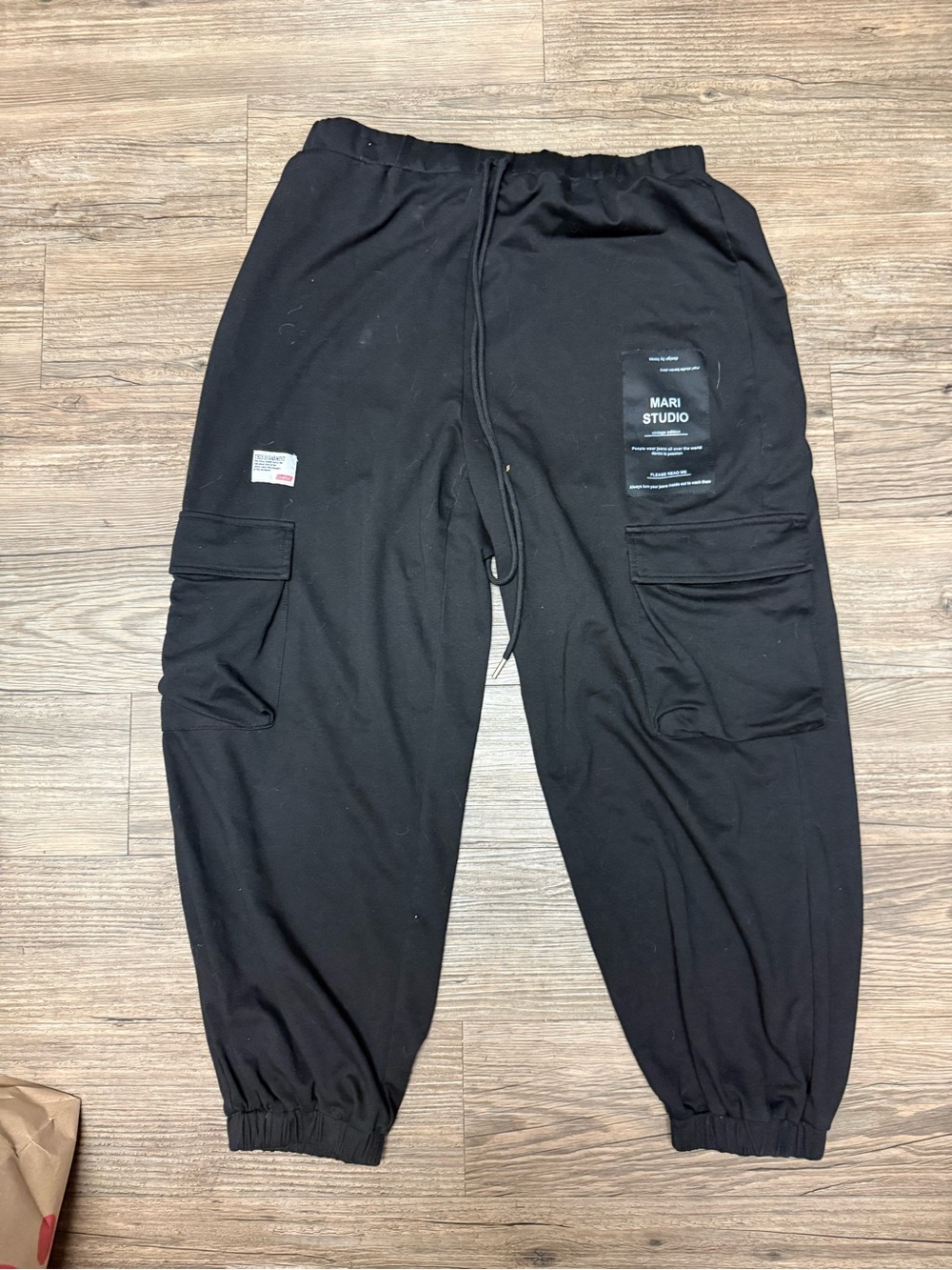 SHEIN Black Cargo Jogger Pants with Patch Accents